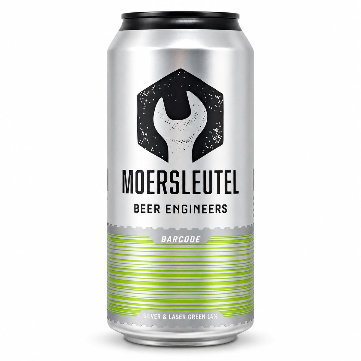 Moersleutel Barcode: Silver & Laser Green BA Stout