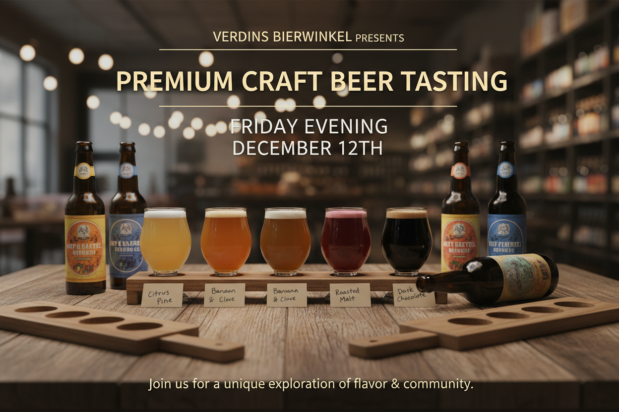 afvbeelding voor een bierproeverij op Vrijdag avond 12 december bij Verdins Bierwinkel