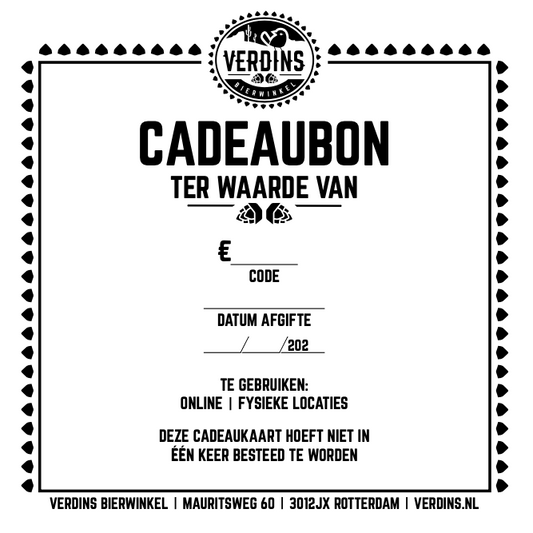 Chèque Cadeau Boutique Bière Verdins