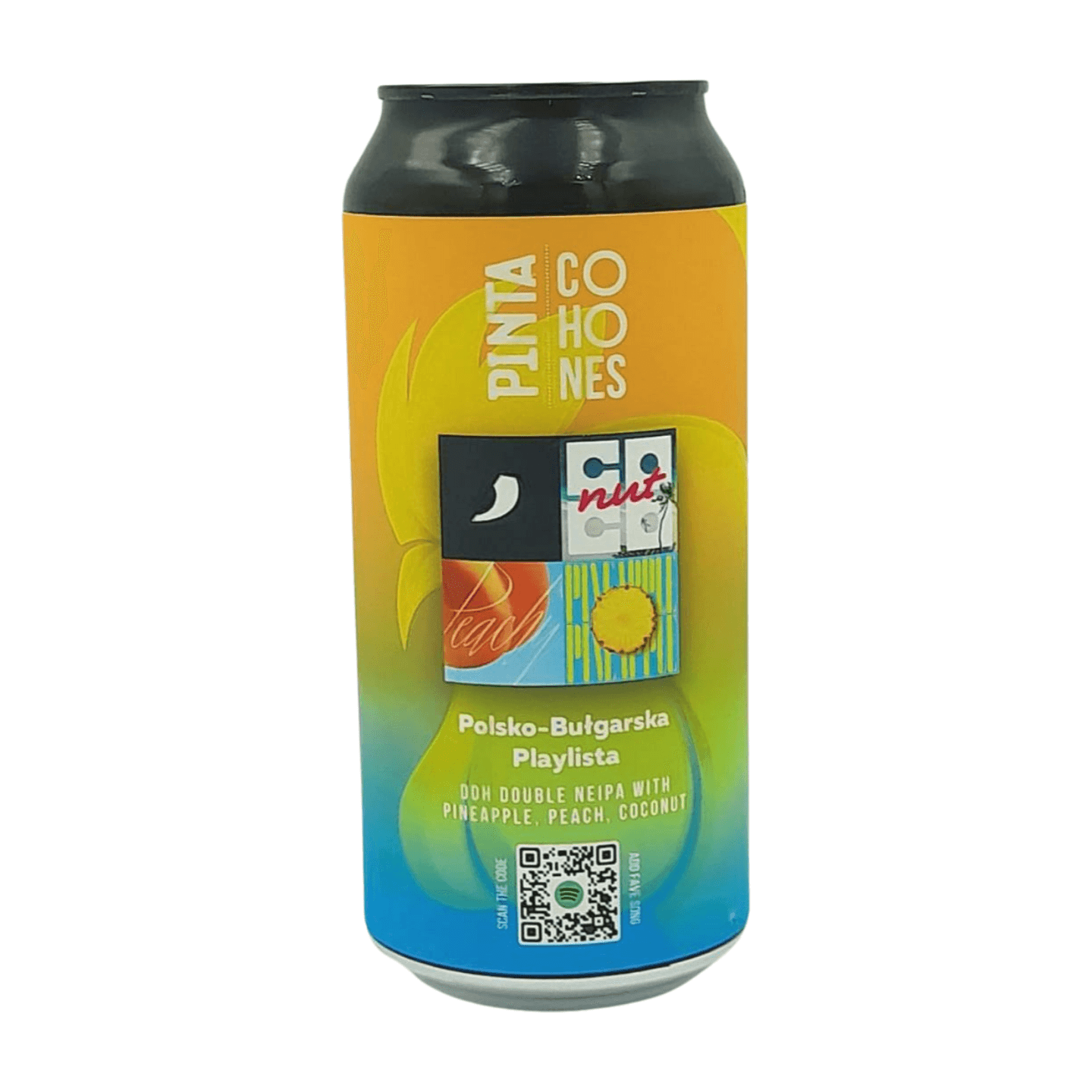 Cohones Brewery x PINTA Polsko-Bulgarska Playlista | Pineapple Peach Coconut DDH Double NEIPA Webshop Online Verdins Bierwinkel Rotterdam