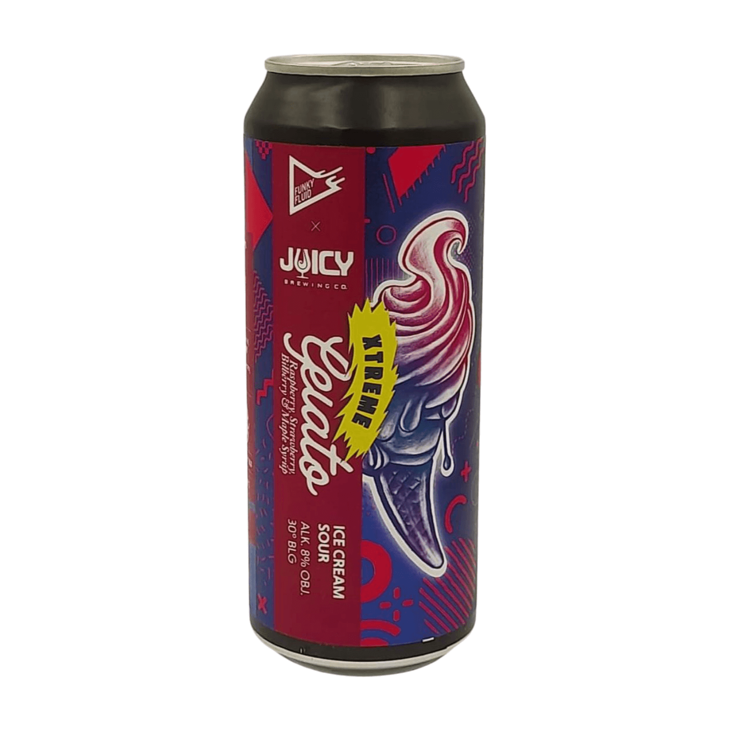 Funky Fluid x Juicy Brewing Gelato XTREME | Raspberry Strawberry Bilberry Maple Syrup Ice Cream Sour Webshop Online Verdins Bierwinkel Rotterdam