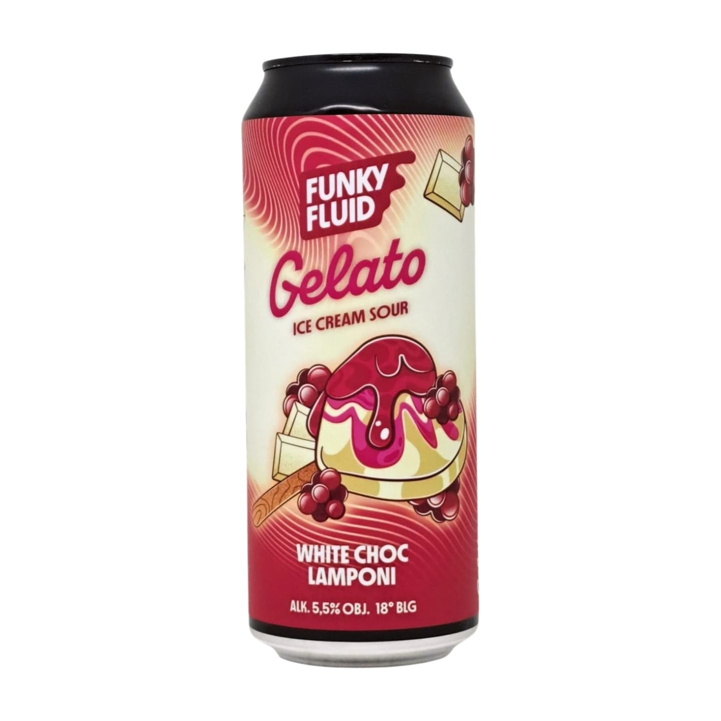 Funky Fluid Gelato: White Choc Lamponi Smoothie Sour