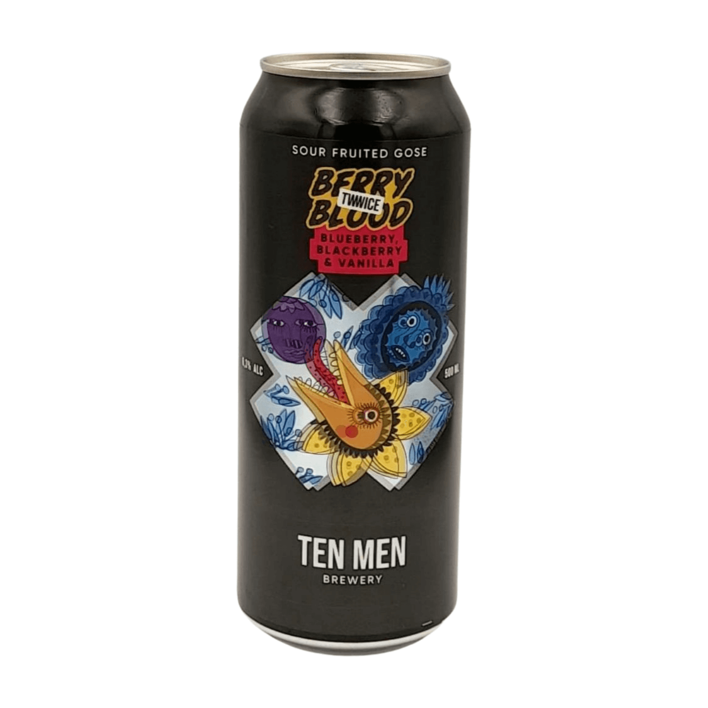 Ten Men Brewery Twice Berry Blood: Blueberry, Blackberry & Vanilla | Fruited Gose Webshop Online Verdins Bierwinkel Rotterdam